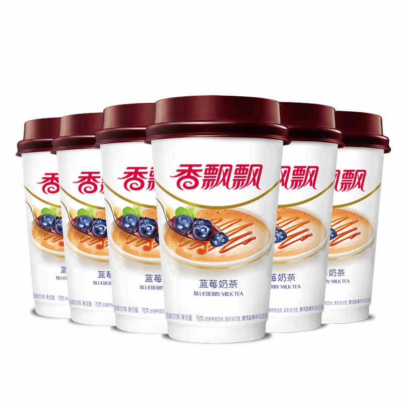 香飘飘 全新口味 加料蓝莓奶茶 76g*3杯 休闲冲饮